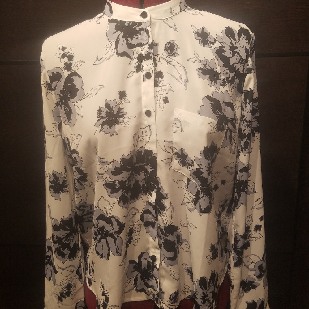 Floral button down blouse